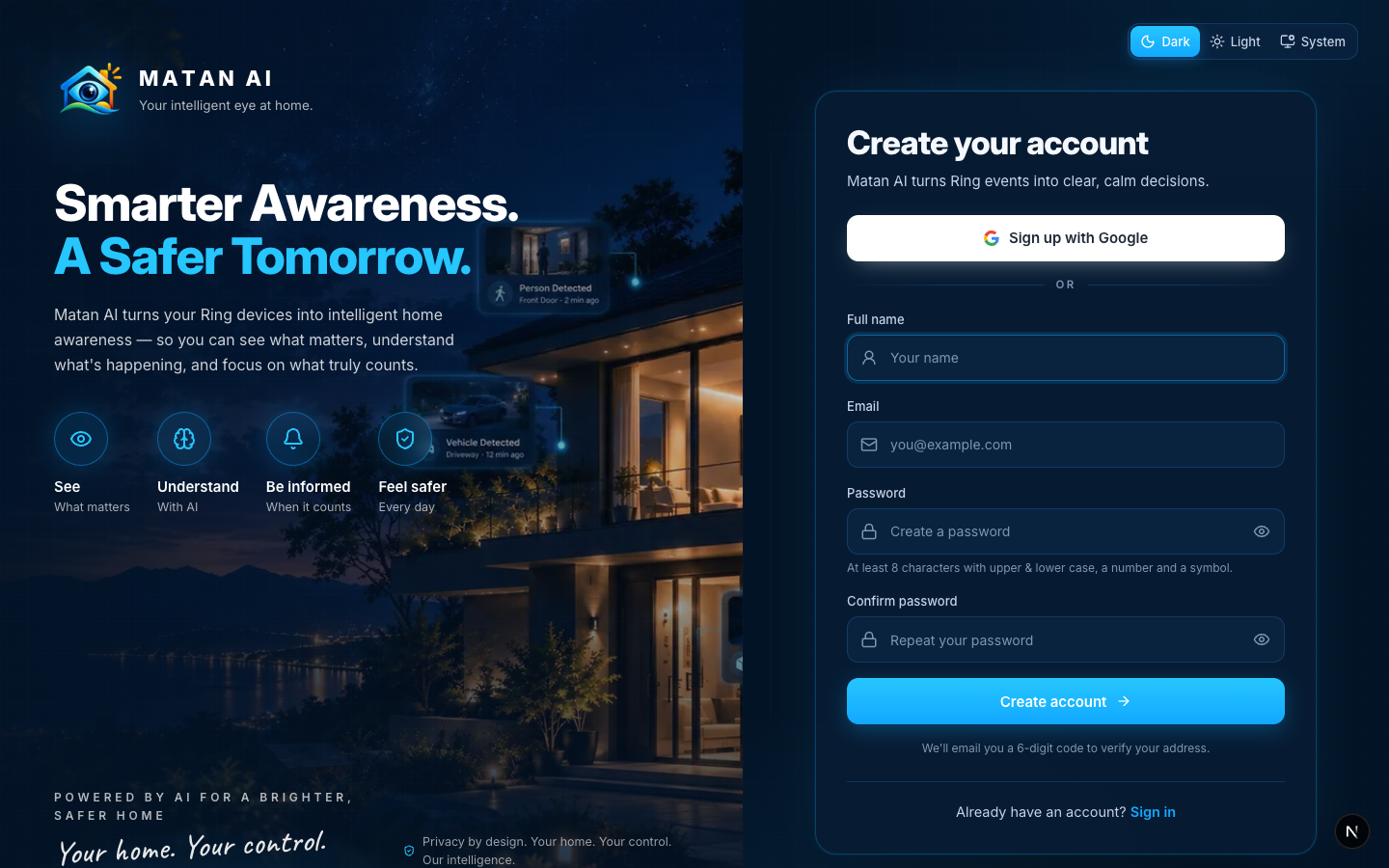 Create account