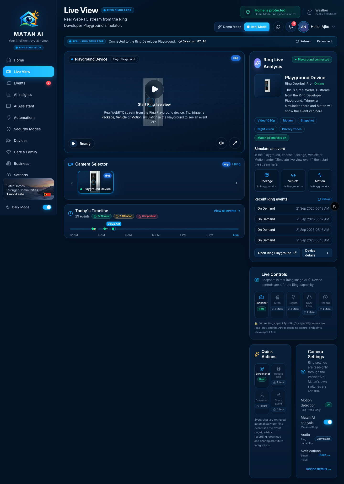 Live View in Real Mode